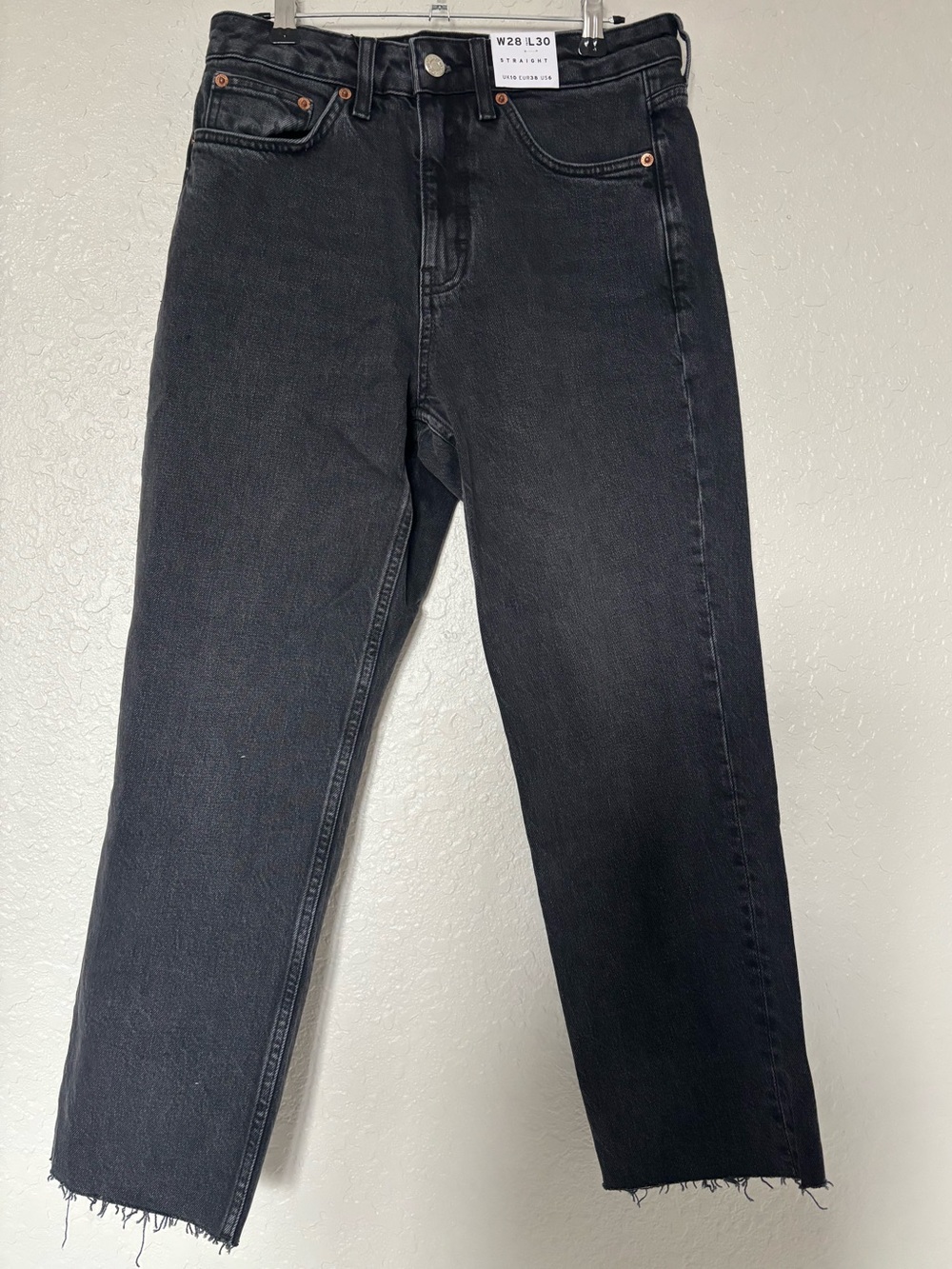 Topshop Black Straight-Leg Jeans